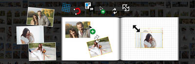 Ein Screenshot zeigt verschiedene Tools zur Platzierung von Fotos